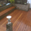 Finished treated decking and seating