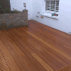 Finished treated decking and seating