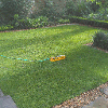 Freshly laid new turfed lawn